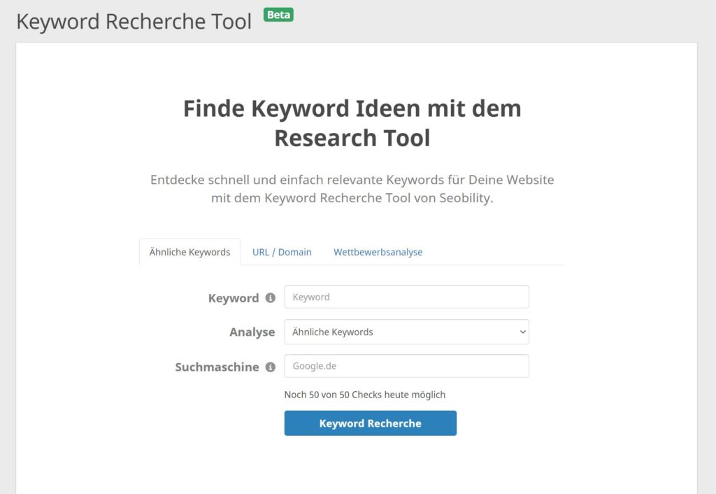 Keyword Recherche Tool