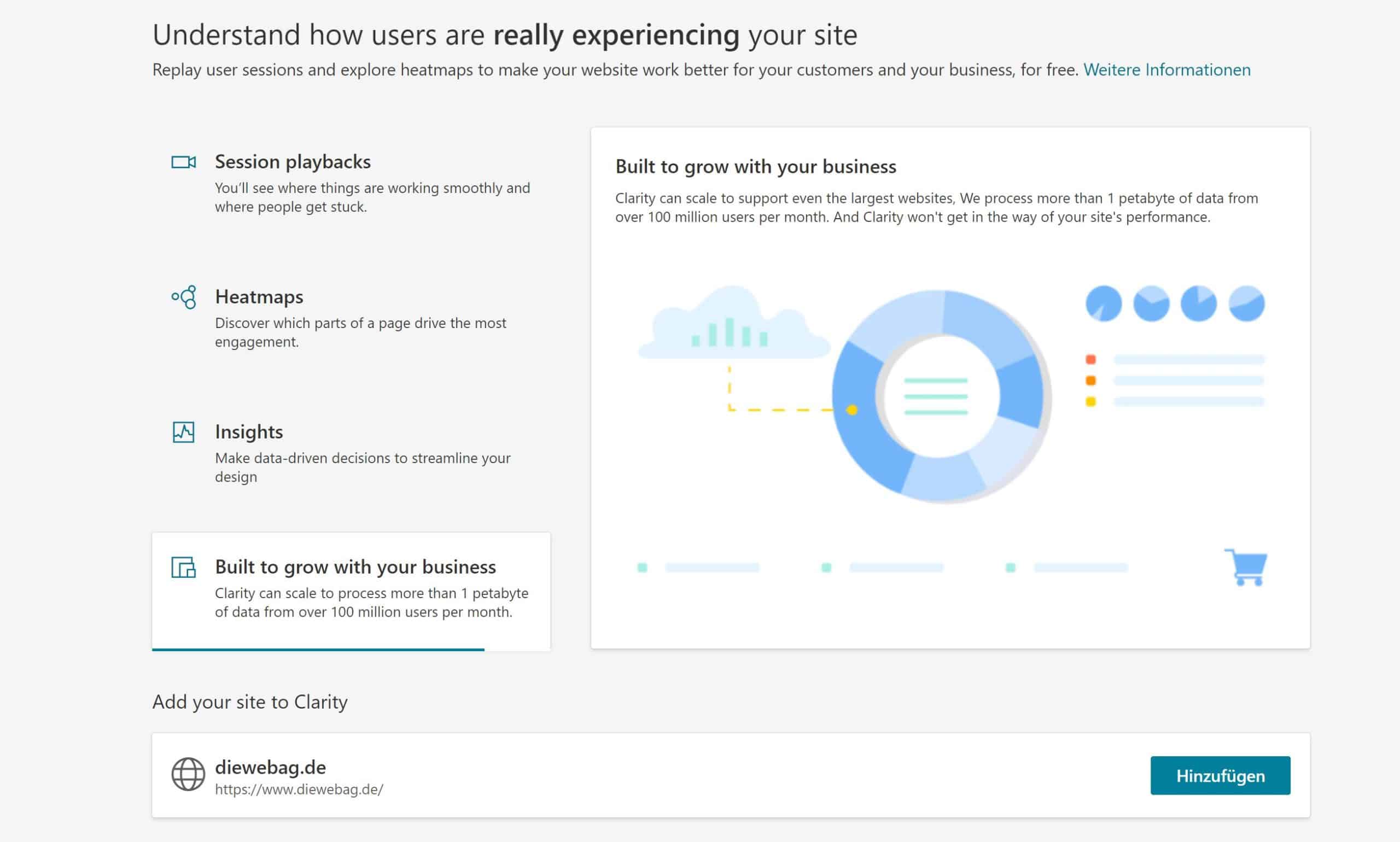 Bing Webmaster Tools fügt die Microsoft Clarity-Integration hinzu