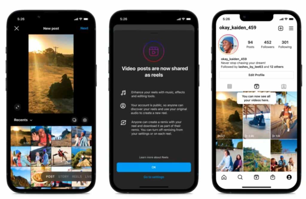 Instagram wird zu TikTok und verwandelt alle Videos in Reels